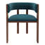 Chaise de salle à manger unique en bois à dossier courbé avec coussin de protection convenant à la cuisine ou à la salle à manger (ensemble de 2, indigo)-983212928