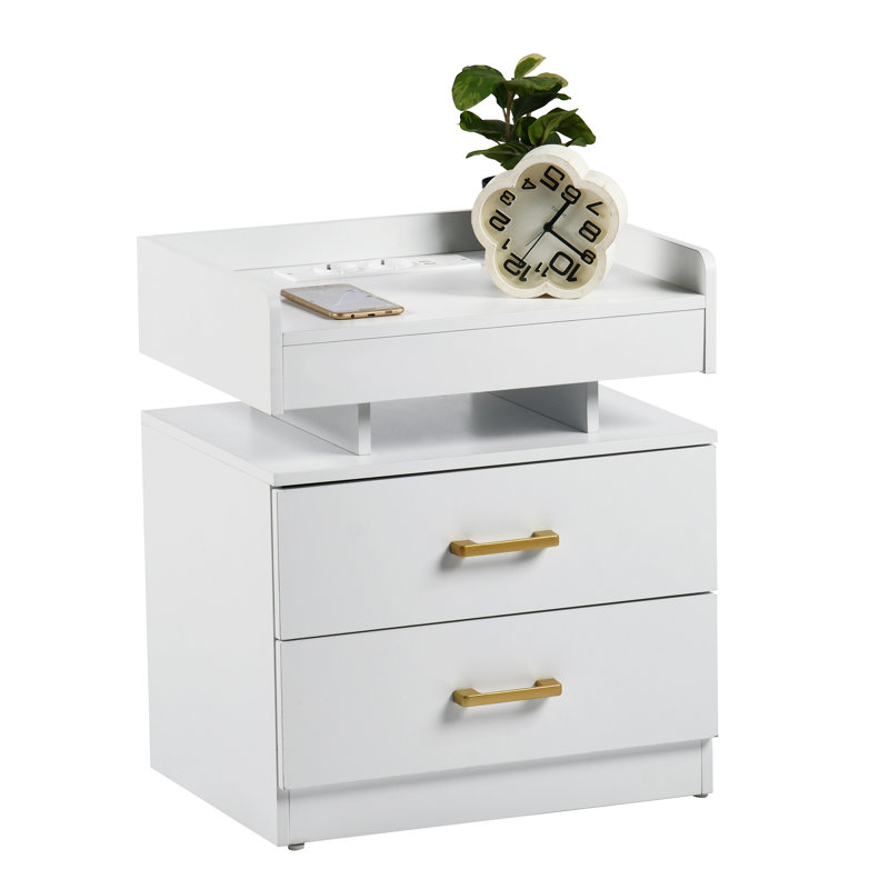 45cm W Manufactured Wood Bedside Table