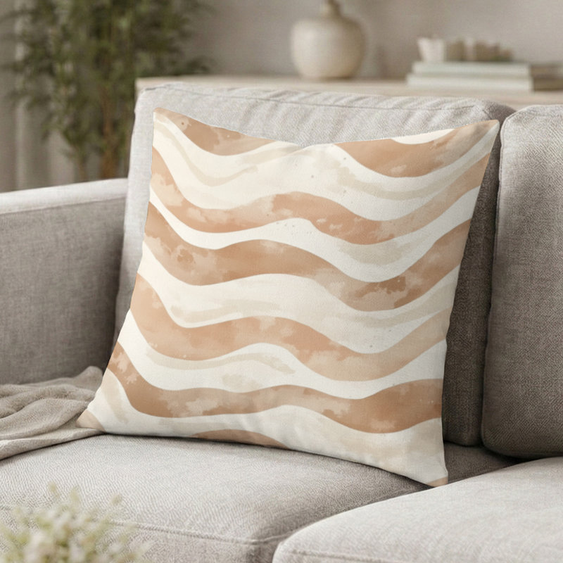 Coussin décoratif abstrait abstrait - Coussin Boho, H 16 po x l 16 po