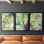 Bright Tropical Abstraction I - Toile tendue avec châssis sur mesure - 3 pièces