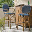 Ensemble de 2 tabourets de bar d'extérieur en osier et aluminium 29,5 po-827473251
