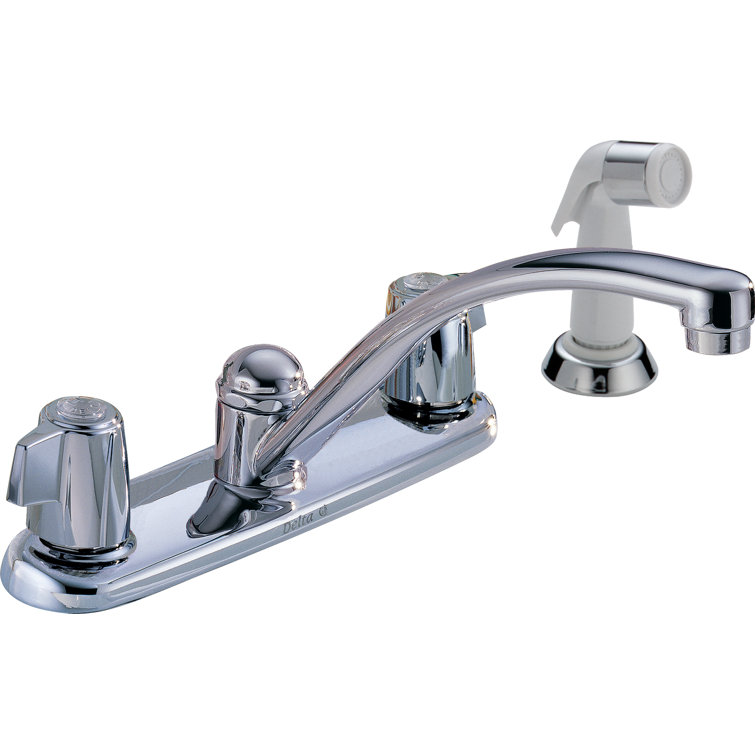 Classic Double Handle Kitchen Faucet with Side Spray