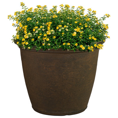 Pot de fleurs d'extérieur rond en polyrésine 24 "x 24" x 20 "Blough - ensemble de 4