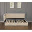 Base de lit simple à double boucle, structure de lit tapissier avec tête de lit, avec 2 tiroirs de rangement, lumière DEL et charge USB, pieds et lattes en bois massif, aucun sommier nécessaire, beige