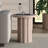 Olie 20" Wide Round Fluted Side Table in Alder White-1314869706