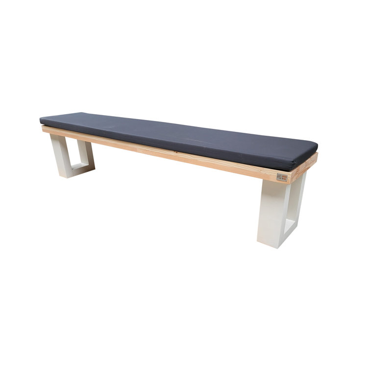 Antwun Wood Outdoor Bench, 40cm H x 170cm W x 38cm D, Black/White
