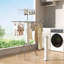Séchoir à vêtements à quatre pieds, support de séchage pliable et portable, adapté pour l'intérieur, l'extérieur, le bord de la piscine, le camping, fabriqué en alliage d'aluminium, à deux niveaux, blanc, jour de l'Action de grâce, noir