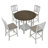 Foldable leaf dining table with 4 chairs-2040431839