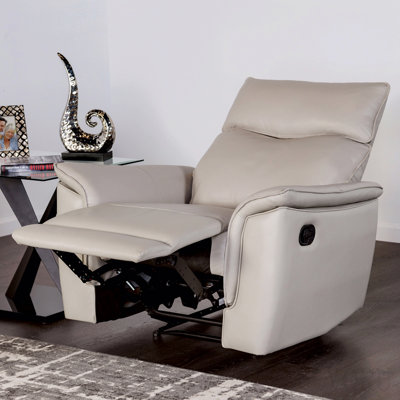 Transitional Style 1pc Recliner Chair Welt Trim Pillow Arms Taupe Finish Primary Living Room