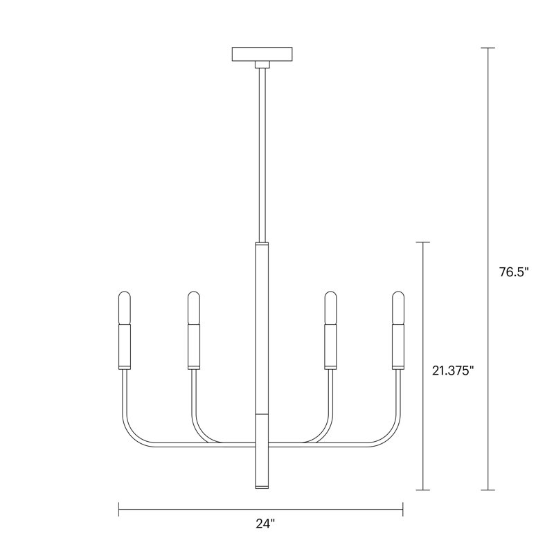Tedder 6-Light Chandelier, Nickel poli