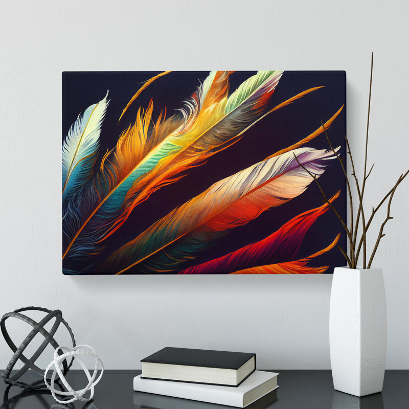 Adorable Bird Feathers - Wrapped Canvas, 35cm H x 50cm W x 3cm D