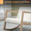 HOMCOM Rocking Chair Upholstered Armchair Wooden Accent Chair Cream