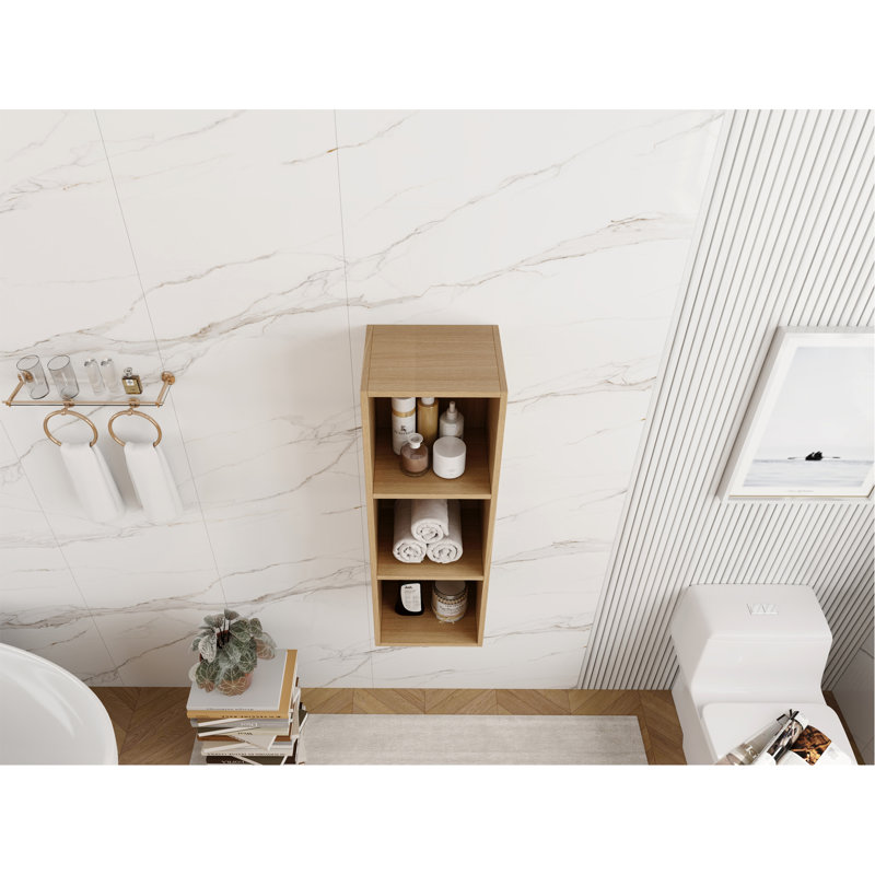Petites tablettes de rangement murales de 12 pouces, convenant à une petite salle de bain, bureau, pièce de rangement, chêne original