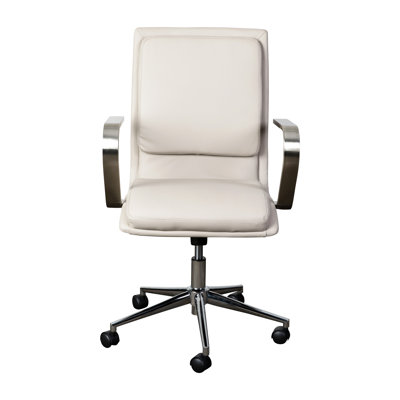 Mid-Back Designer Upholstered Swivel Executive Office Chair with Armrests by Flash Furniture
