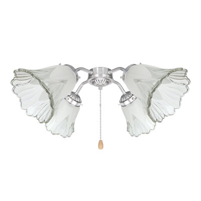 Abat-jour de ventilateur de plafond cloche en verre 5,25 po H (à visser) en transparent