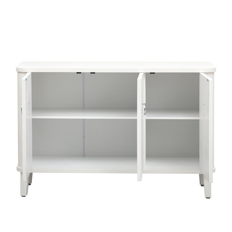 Exquisite Solid Wood Cabinet With Adjustable Shelves And Sturdy Construction For Versatile Use, White