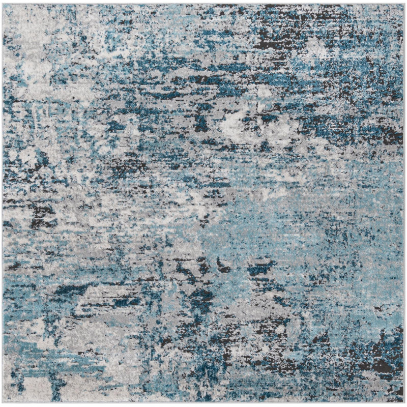Abstract Indoor Rug, Square 5'3"