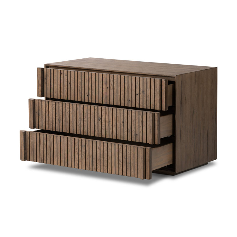 Leo 3 - Drawer Nightstand, Rustic Gray