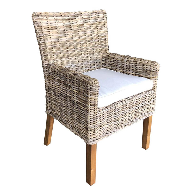 Chaise de salle à manger à accoudoirs Boca - gris kubu