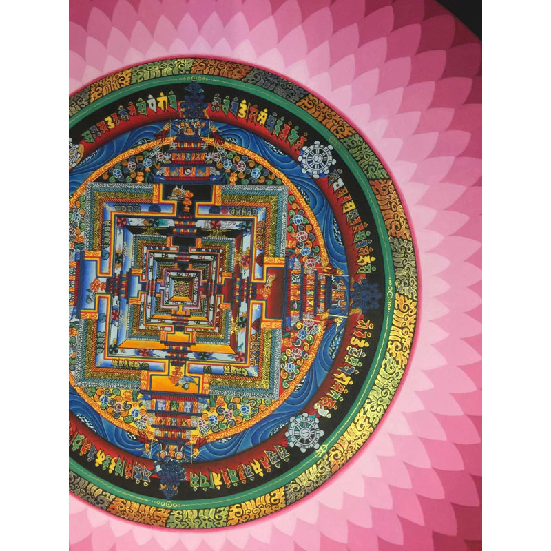 Lotus de Kalachakra Mandala (Thangka sans brocart)