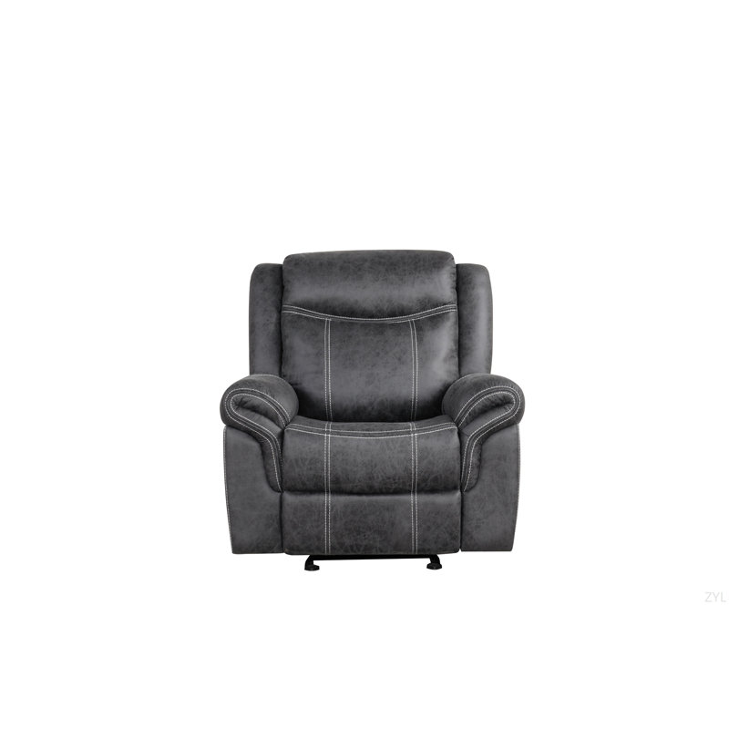 Fauteuil inclinable oscillant gris foncé en microfibre Power Motion
