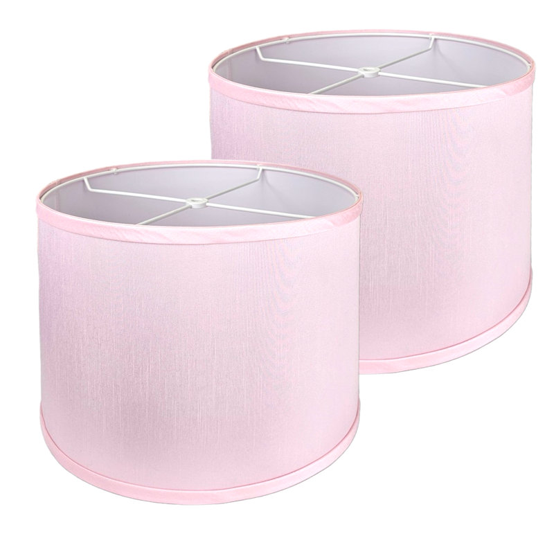 Abat-jour tambour facile à assembler, Rose, H 10 po x l 16 po x P 16 po
