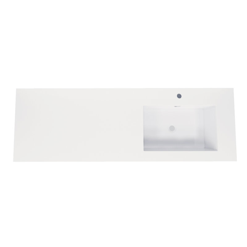 MEBO 19.7'' White Reinforced Acrylic Rectangular Bathroom Sink with Faucet and Overflow