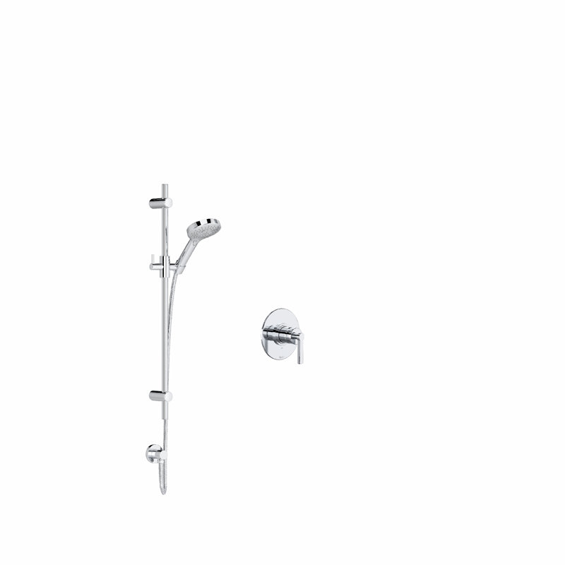 Lombardia Pressure-Balanced (Temperature And Volume) All-In-One Kit with Rough in-Valve, Polished Chrome