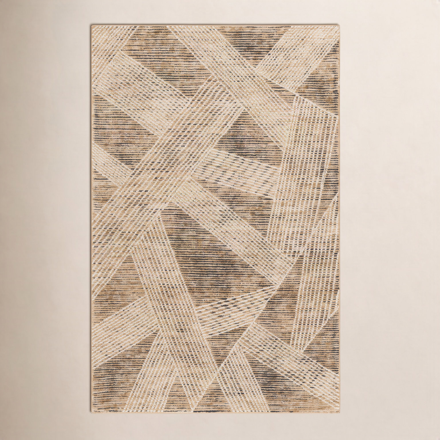 Hand-Tufted Abstract Wool Rug, Rectangle 4' x 6'