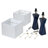 24.5in Blue Modern Sculpted Ceramic Table Lamps