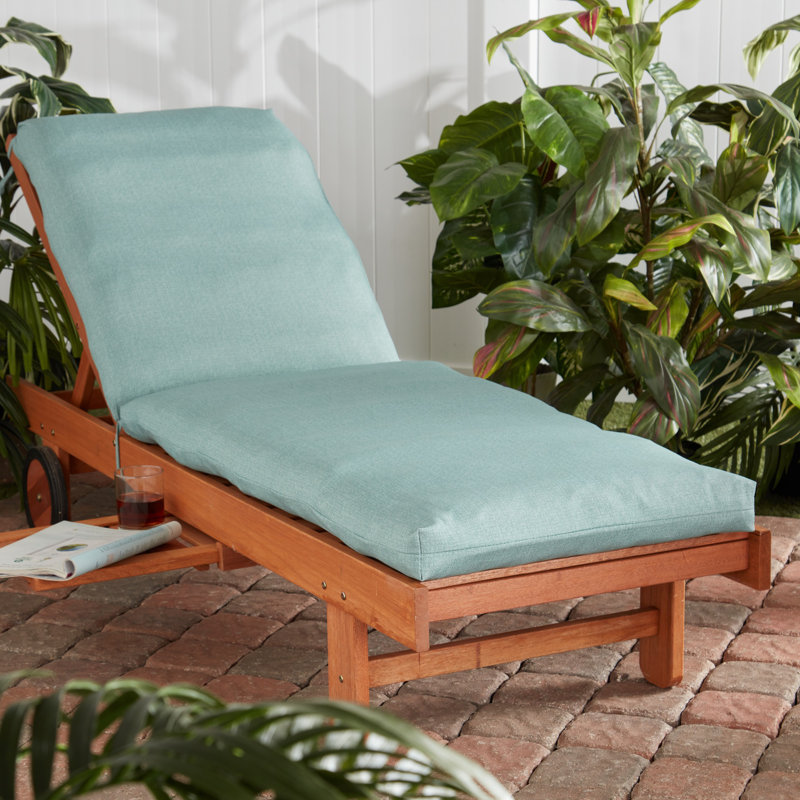 Outdoor Chaise Lounge Chair Cushion, Seaglass