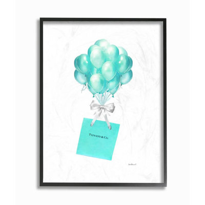 " Blue Balloons And Gift Bag Glam Fashion " by Amanda Greenwood