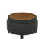 Feros Modern Round Upholstered Storage Ottoman with Removable Tray Lid and Hidden Storage Compartment-126148939