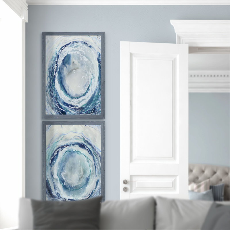 «Ocean Eye I» par Renee Stramel - reproduction de cadre photo, H 24 po x l 18 po x P 1,25 po, Toile avec cadre gris