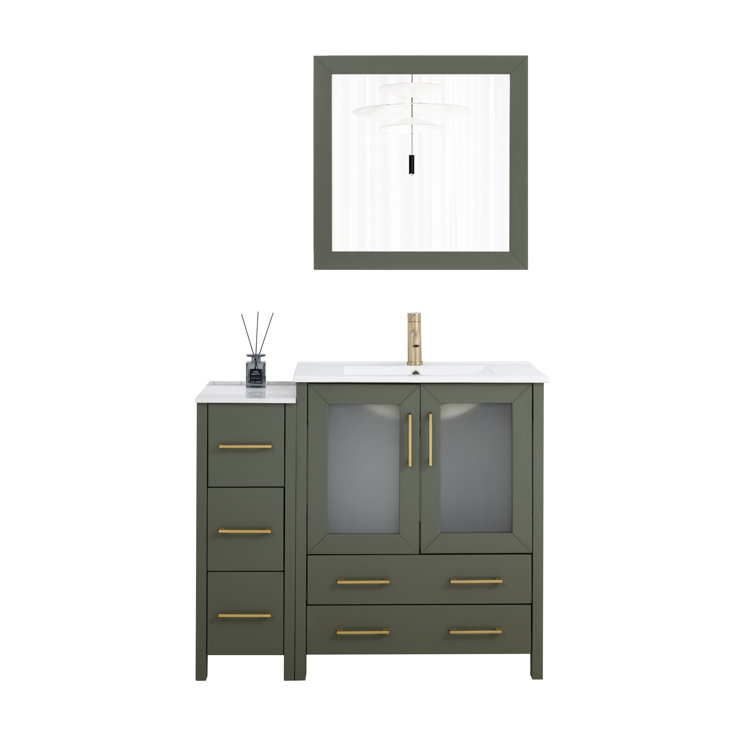 42" Single Bathroom Vanity with Top with Mirror