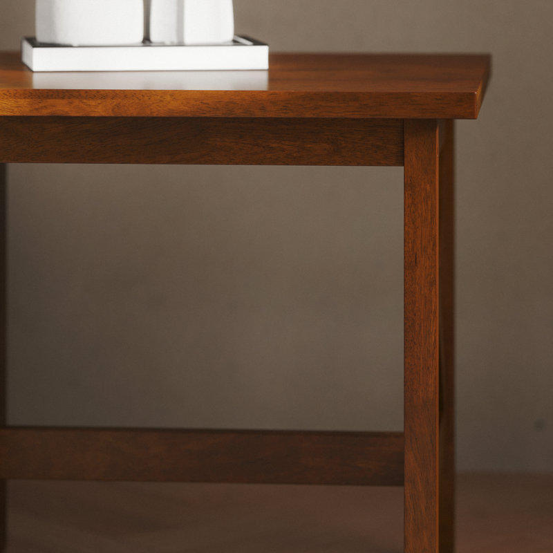 Table de bout en bois massif de style campagnard Cudahy, Brun, Brun