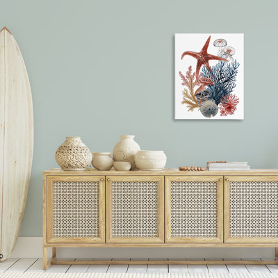Natural Aquatic Sea Creatures Canvas, design by Ramona Murdock