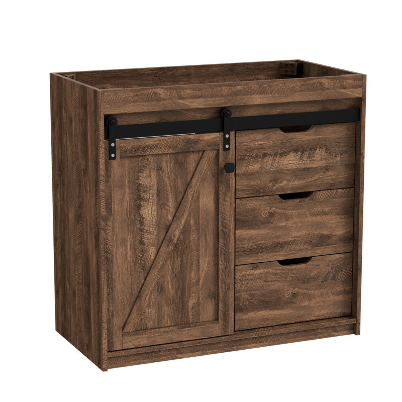 Rustic 36 inch Bathroom Vanity Cabinet Base