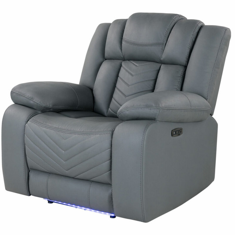 RAIZE Power Recliner With LED, Storage Console, And Cup Holders For Ultimate Comfort And Convenience