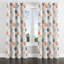 Rideaux abstraits - Rideau à œillets formes chaudes orange - 1 panneau-702324894-702324895