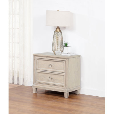 27.90" W Coastal Nightstand, Washed Oak