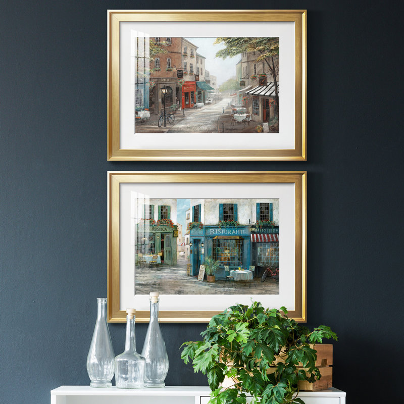 " Rue's Bakery " 2 - Pieces, 30.5" H x 45" W x 1" D, Gold Framed