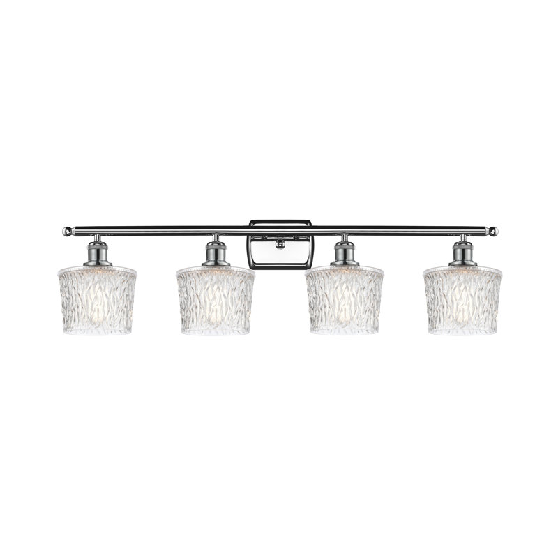 Camire 4 - Light Dimmable Vanity Light, Clear, 6 Watt Vinage LED Bulb, Polished Chrome