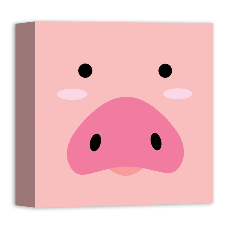 Art pour amis porc Marko, Toile tendue, H 12 po x l 12 po x P 1,25 po