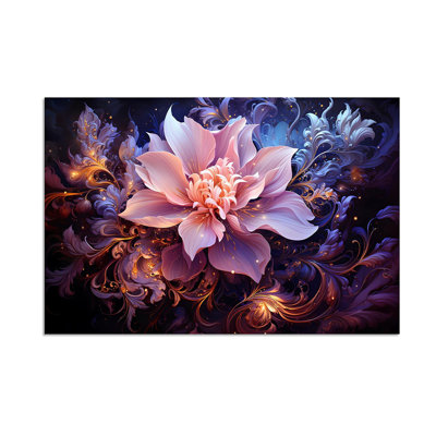 1 Panel Purple Flower Pictures Purple Paintings Abstract Flower Pictures Wall Decor Flowers Print on Canvas Abstract Flowers Wall Art for Home Decor Stretched and Framed 16x24 inch