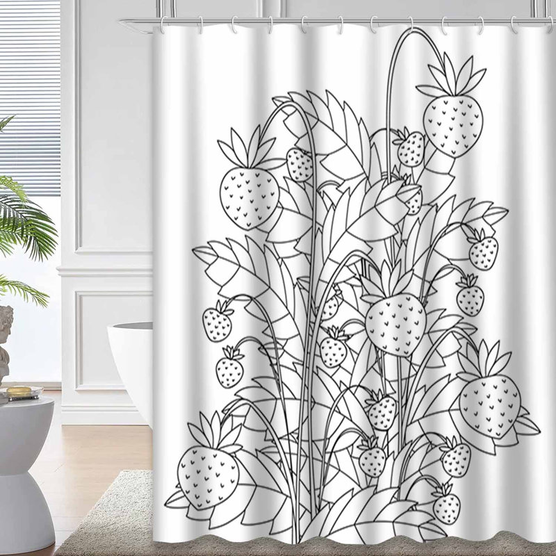 Rideau de douche noir imperméable, rideaux de douche pour la salle de bain avec 12 crochets, 72" L x 72" W