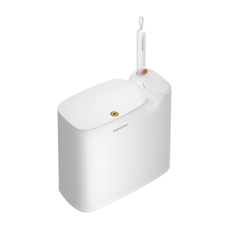 JOYBOS white lid trash can, with toilet brush set, two-in-one trash can, suitable for bathroom and restroom