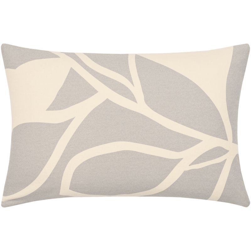 Abstract Cotton Pillow Cover, Medium Gray/Beige, 20" x 20"
