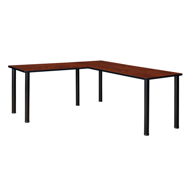 Kee Corner L Shaped Desk Top, Cherry/Black