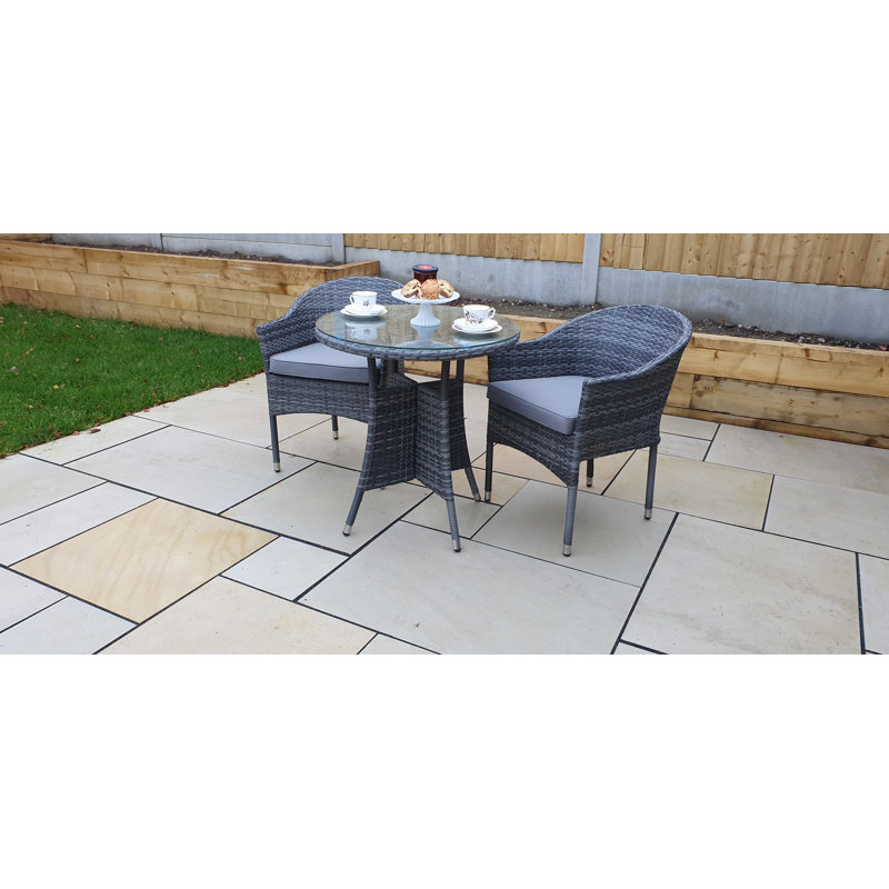 Lilia 2 - Person Patio Dining Set Round Table with Cushions Included